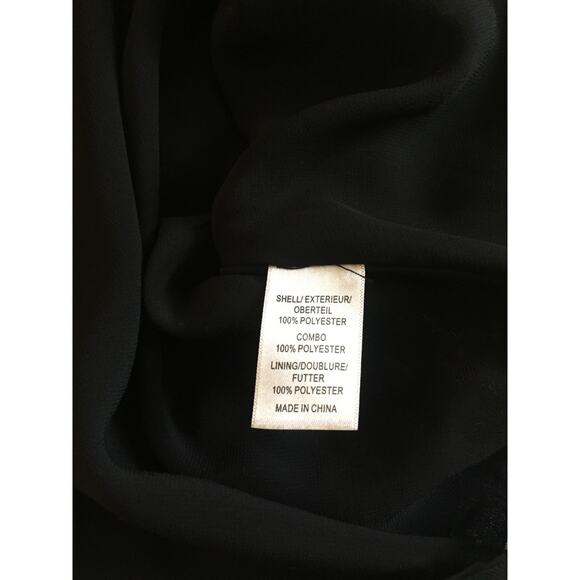 Adrianna Papell Black & Pink with Floral Chiffon Texture Sleeveless Dress Size 2 - Picture 9 of 10